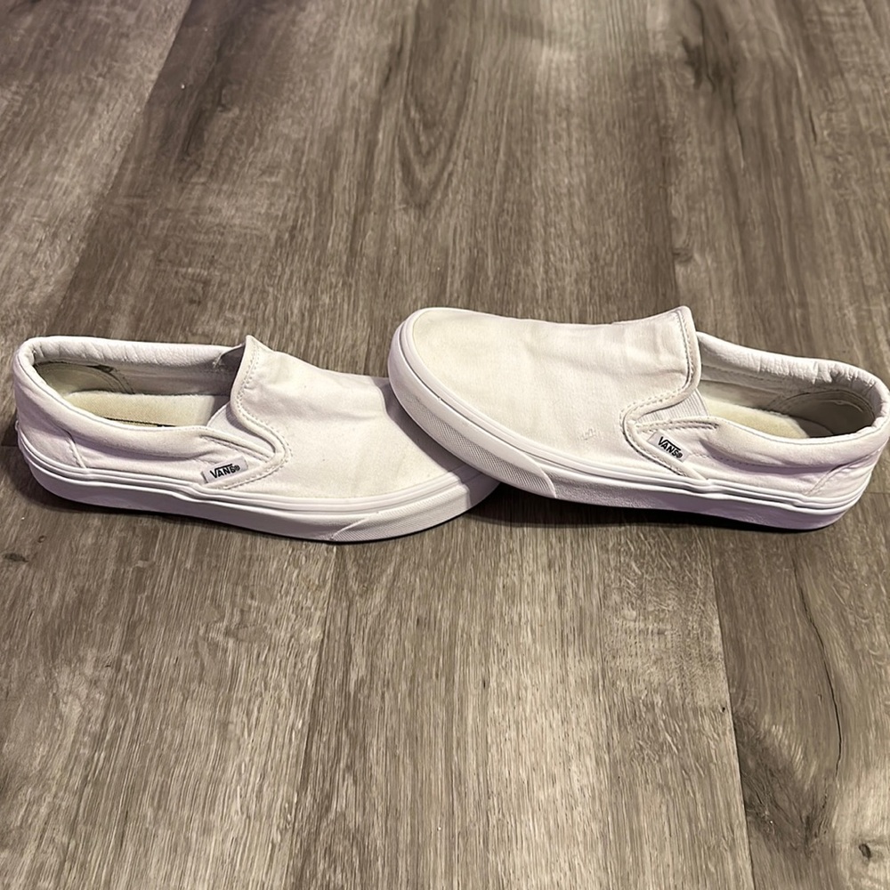 vans white slip on